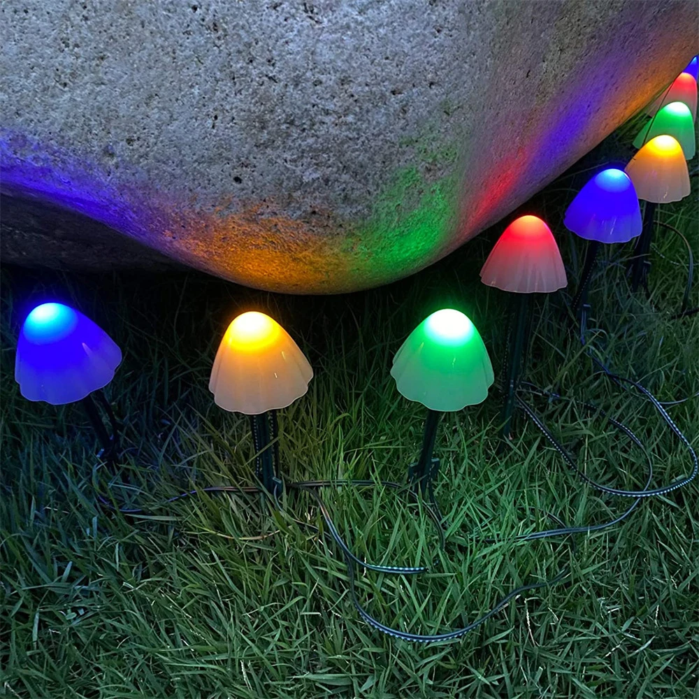 Zonne-verlichting String Paddestoel Gazon Kerstverlichting LED-zonnelampen Buiten Voor Tuin Patio Terras Pad Landschap Decoratie Lampen