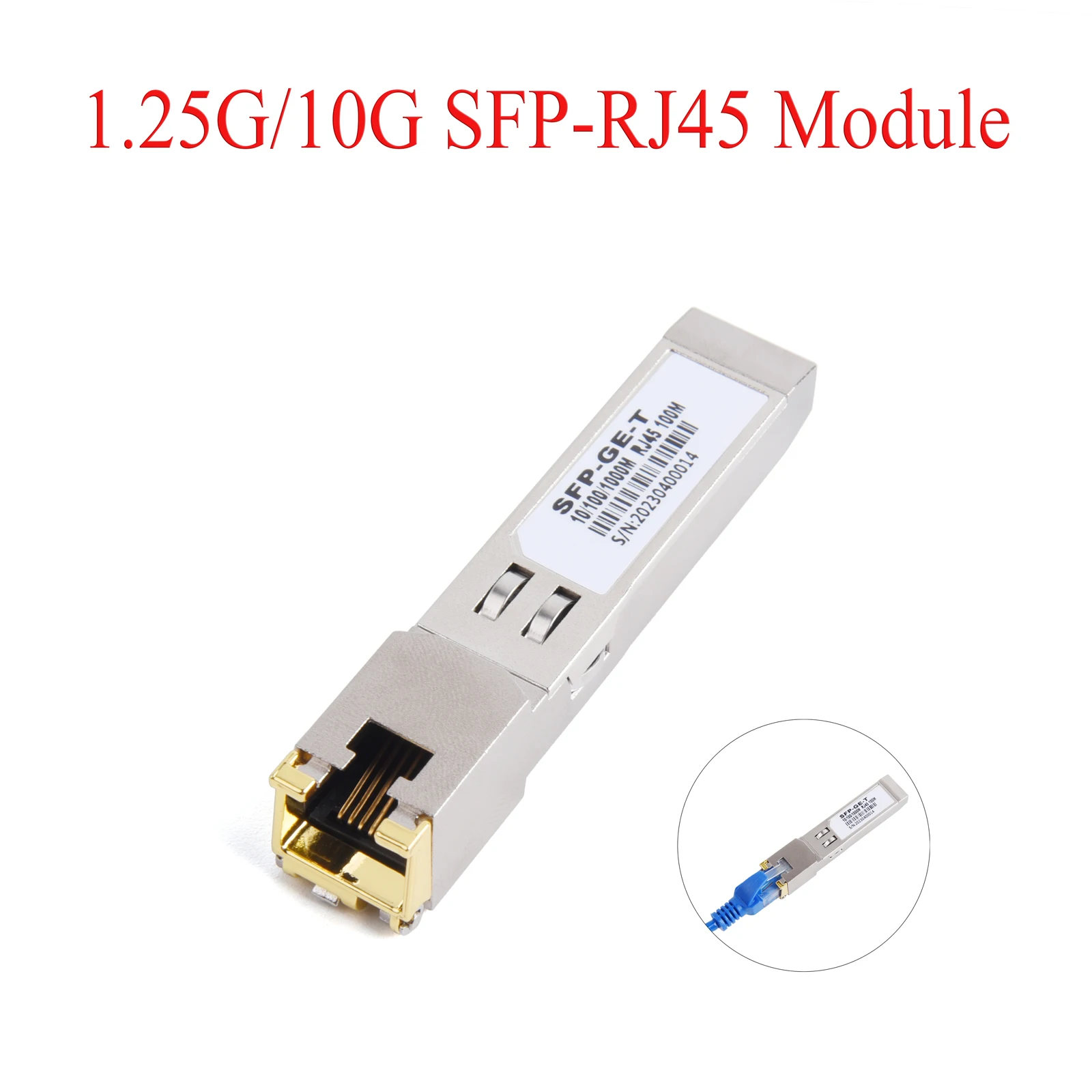 10/100/1000Mbps Adaptive Gigabit RJ45 SFP Module 1.25G Copper Transceiver Compatible with Cisco Mikrotik Ethernet Switch