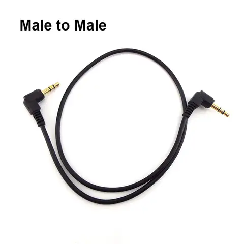 0.5M 1M Audio Cable 3.5mm Male to Male 90 Degree Angle Car AUX Speaker Stereo MP4 MP5 Audio Line Cord PVC