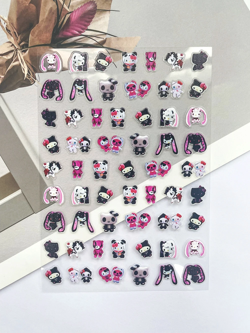 1 قطعة بولي كلوريد الفينيل سيقان طويلة صغيرة Hellokitty المشارك السلع ملصقات مسمار الفن Diy بها بنفسك سماعة غطاء الغيتار دفتر ملصقات مقاومة للماء الهدايا