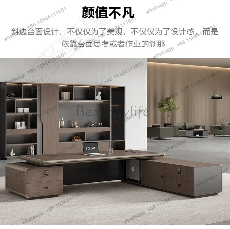 High Quality Boss Office Desk Drawers Storage Organizer Designer Computer Desks European Modern Mesa Escritorio Office Furnit