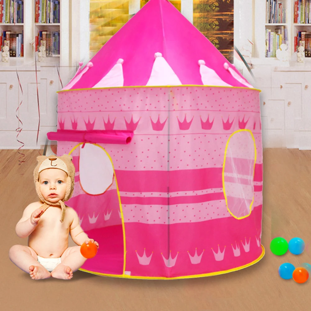 Movable Castle Waterproof Foldable Play House Creative Design Princess Castle Promote Parent-child Interaction for Boys Girls