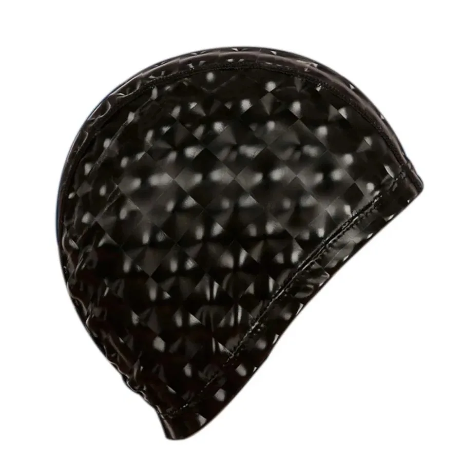 

2 Pack Solid Color Swim Caps For Adult Men Women Waterproof Swimming Cap, Black