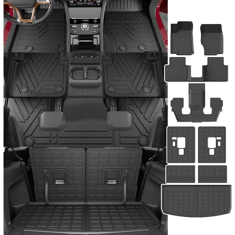 home.Compatible with 2021-2024 Jeep Grand Cherokee L Cargo Mat Backrest Mat Replacement for 6Seat Grand Cherokee L Accessories