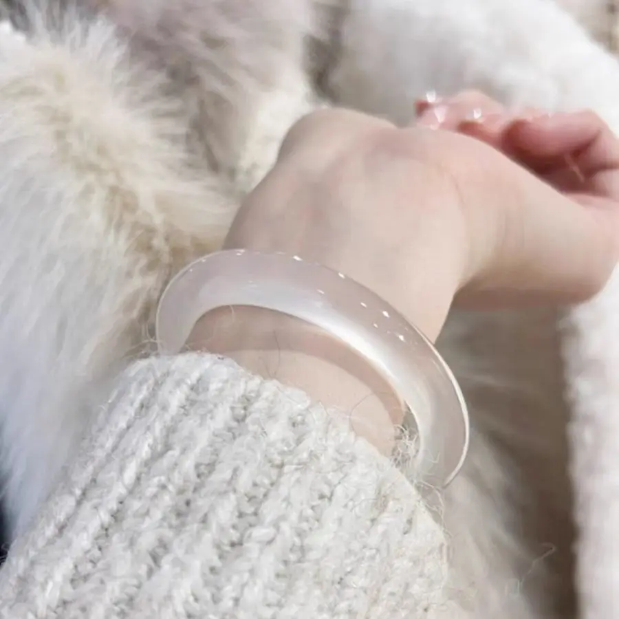 Popular high-grade non-fading DIY high-transparency cat's eye effect opal bracelet white moonlight gift for girlfriend