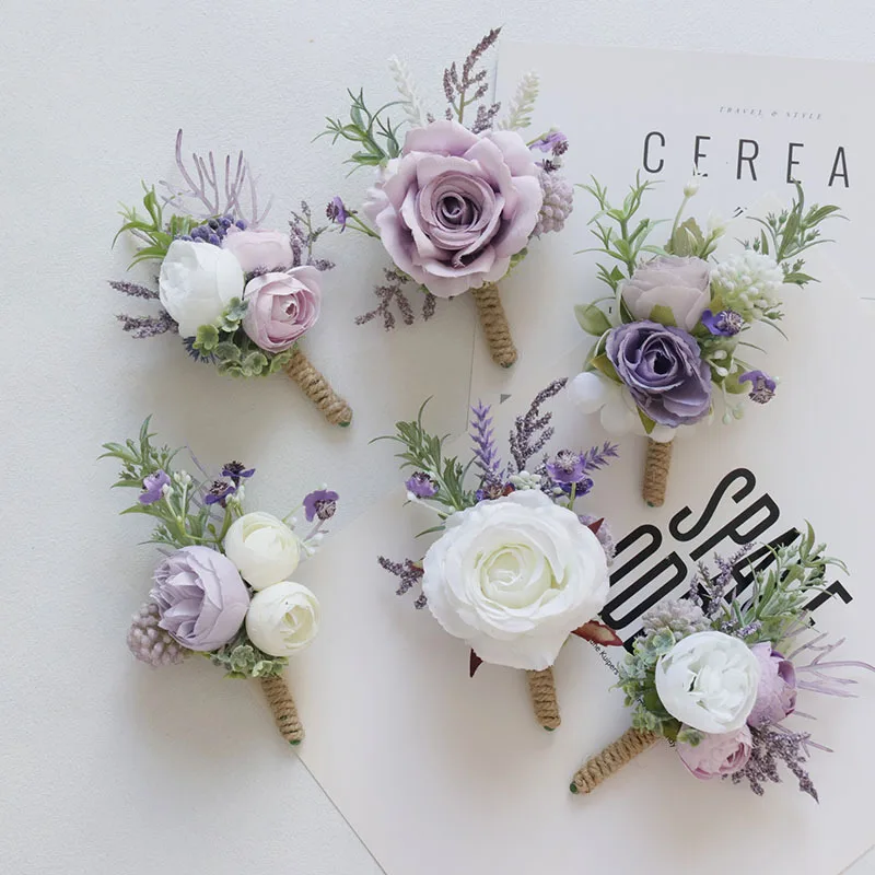 

LTT Wedding Supplies Banquet Guest Simulation Flower Groom and Bride Corsage Hand Flower