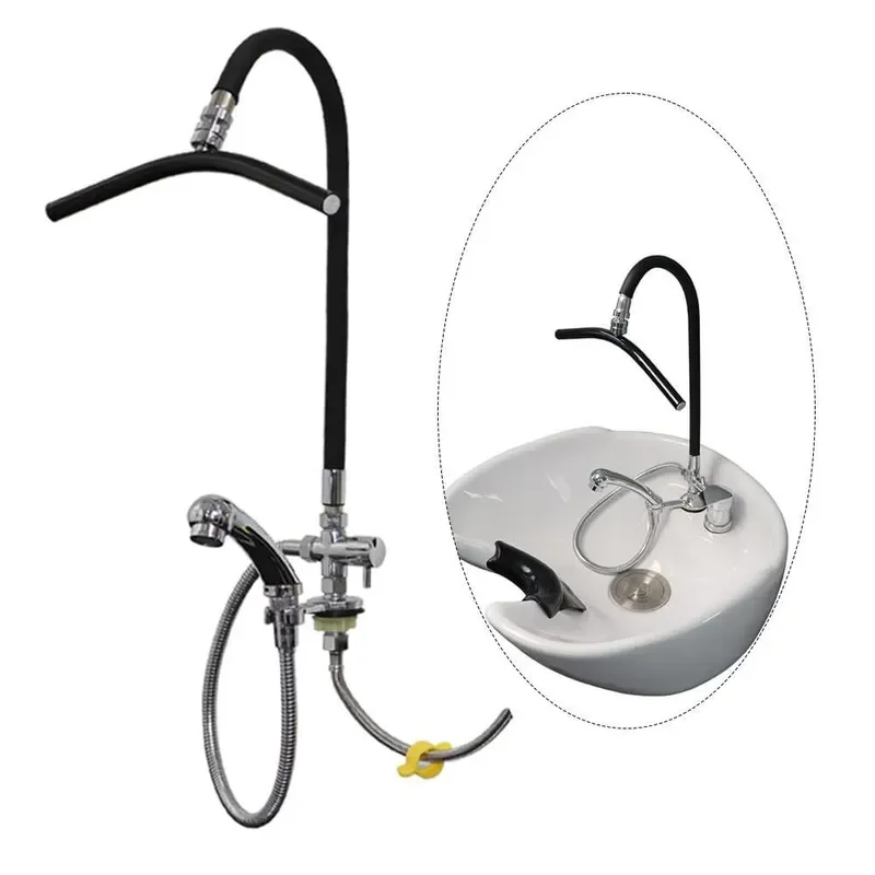 Adjustable Shampoo Bed for Hair Salon Barber Shop Water Circulation Shower System Professional Wash Basin with Drain