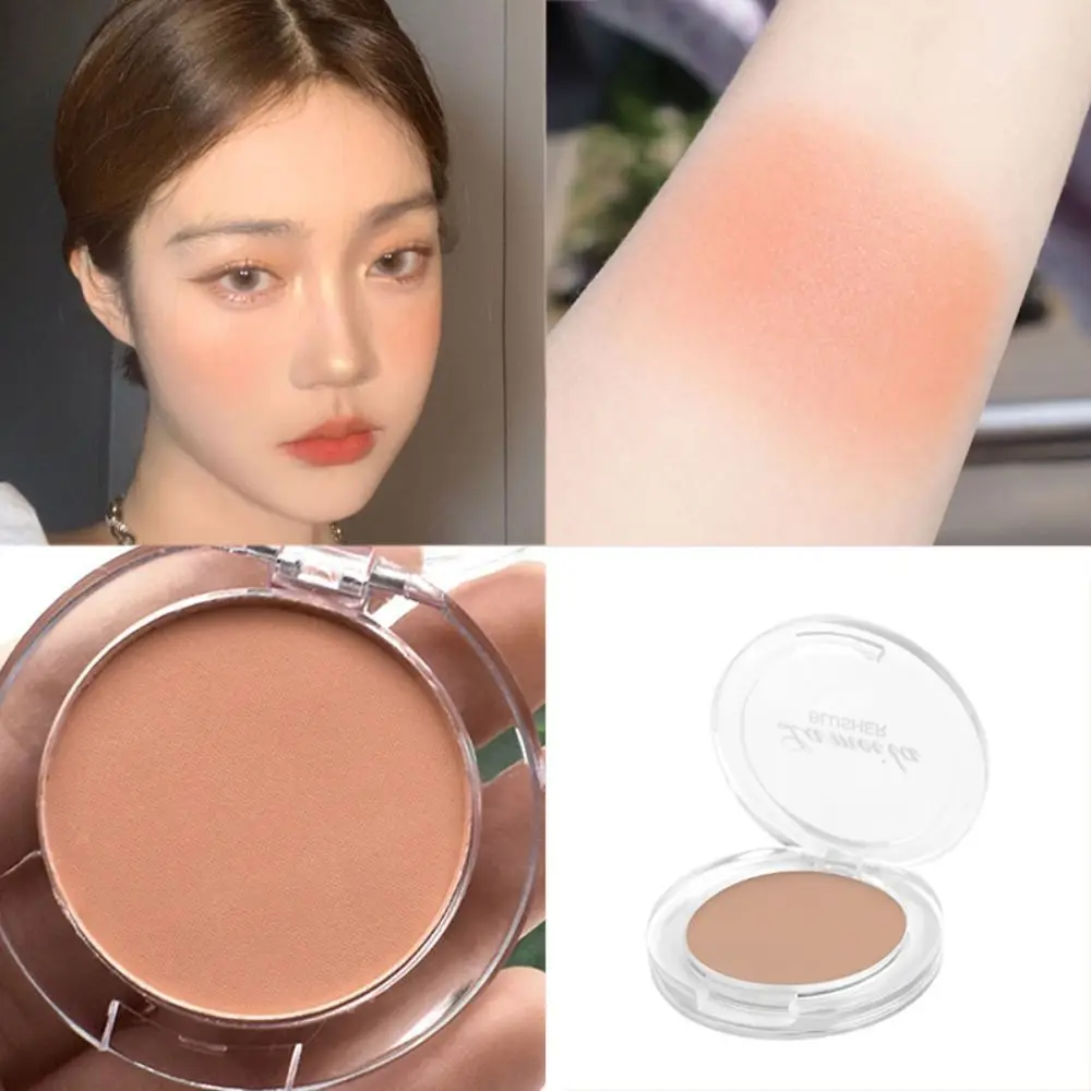 Korea Monochrome Blush New Peach Orange Face Mineral Pigment Natural Blush Matte Contour Shadow Cheek Blusher Cosmetic