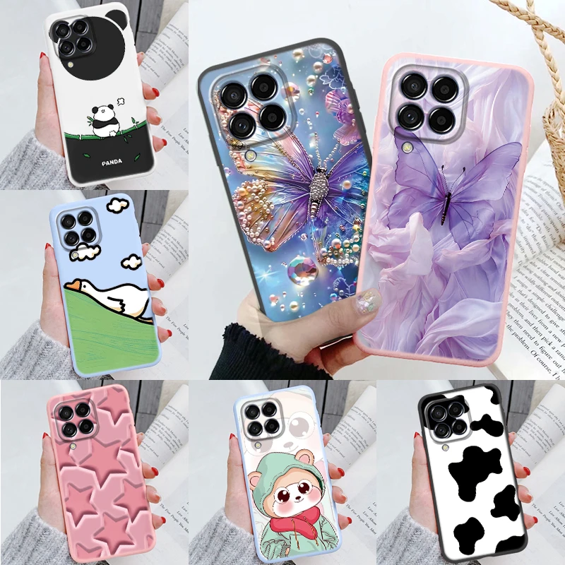 For Samsung Galaxy A02s A12 A22 A31 A41 A51 A71 M12 M22 M33 M53 F12 5G Trend Black Love Heart Pink Chubby Pig Luxury Phone Case