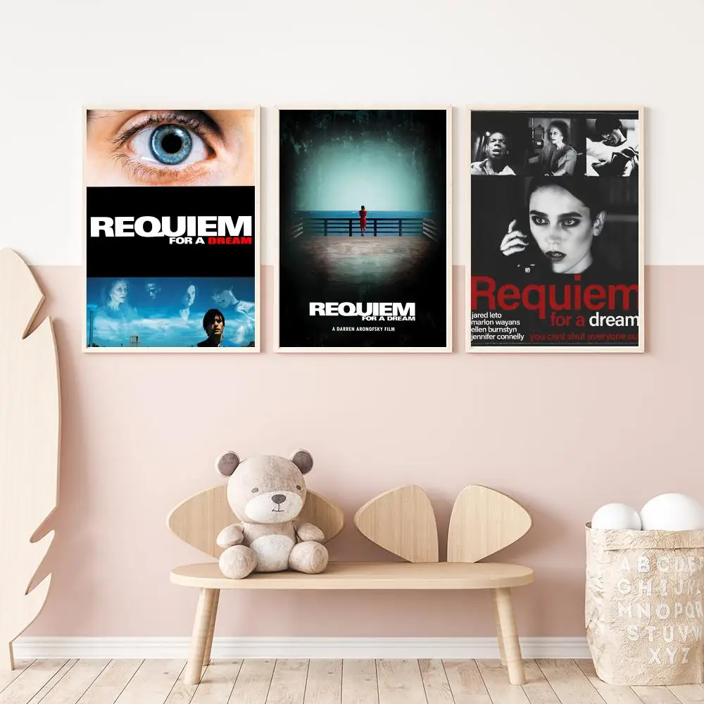 Movies Requiem For A Dream Poster Versatile HD Waterproof Wall Art Self-Adhesive Decor For Any Space Ideal Gift