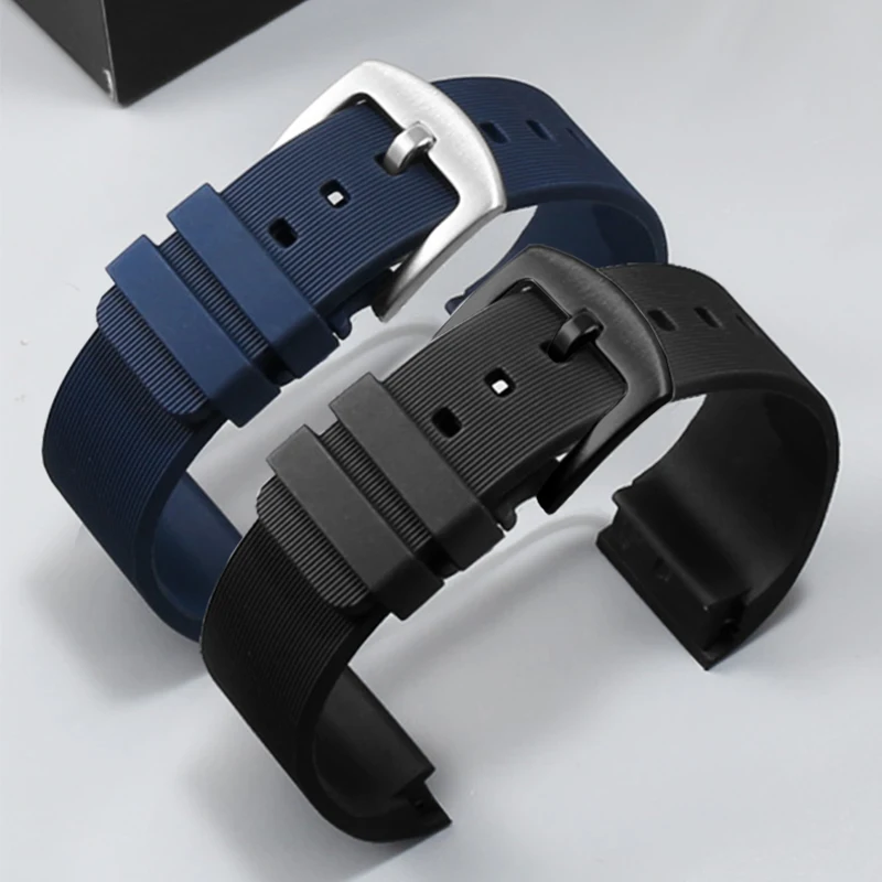 20 23 مللي متر ل كارتييه Sandoz Santos100 سلسلة سيليكون ساعة مطاطية حزام الرجال النساء حزام الساعات معصمه سوار أسود أزرق