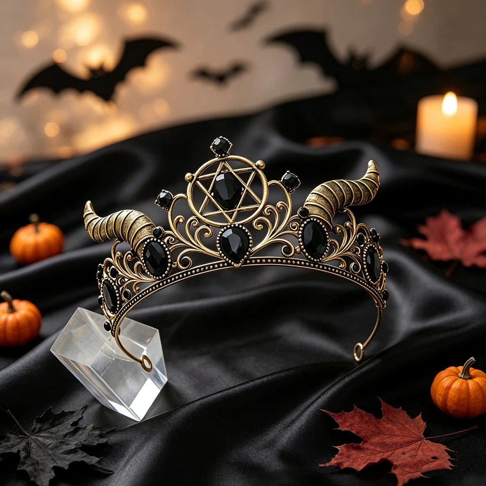 Gotische Demonenhoorn Kroon Ti - Queen Accessories recensie en prijs