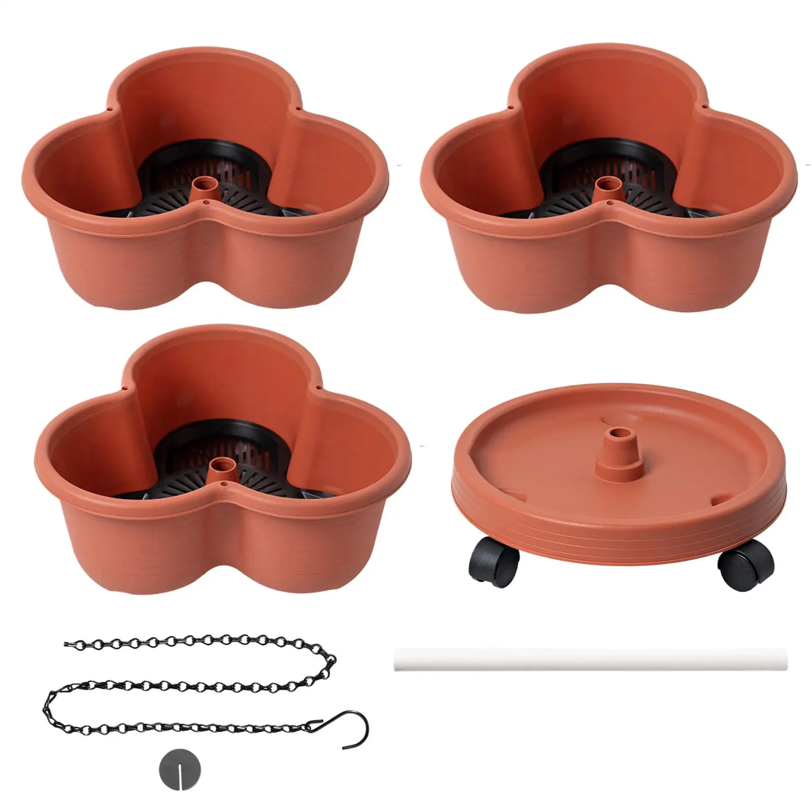 Tower Planter Stackable Outdoor Vegetable Pots Tiered Planter With Wheels For Indoor Outdoor Balcony Patio Backyard Lawn