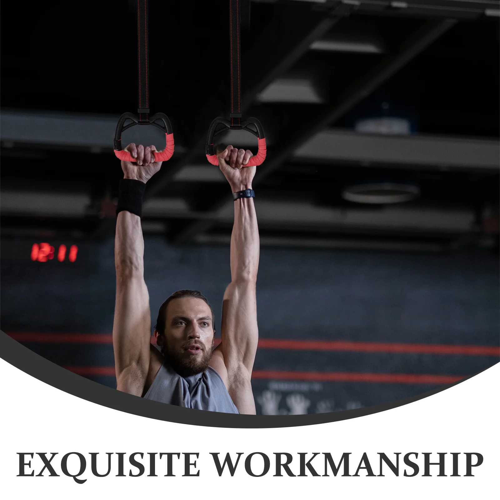 

1Set Professional Gymnastics Rings with Adjustable Straps Non-Slip Feature for Calisthenics and High Workout Routines
