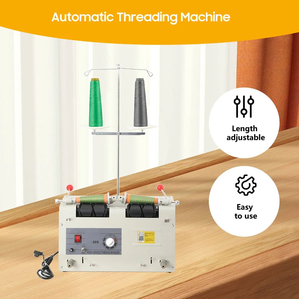 Séparateur de fil à Double tête, enrouleur d'enroulement, fil à coudre, séparateur de fil à broder, séparateur de fil multifonction