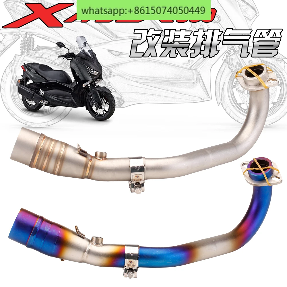 Suitable for XMAX300 scooter refitting stainless steel front and middle exhaust pipe for 2017-2020.