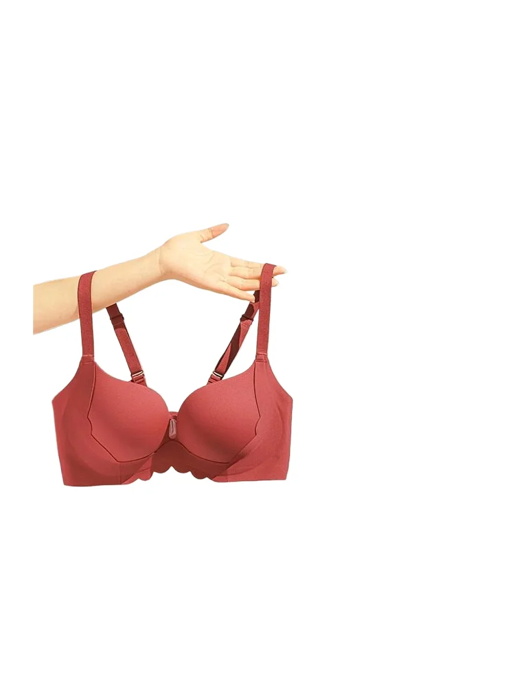 

Красный комплект нижнего белья Push Up для женщин, беспроводные самоклеящиеся бюстгальтеры, невидимый бюстгальтер без бретелек для небольшой груди, для свадебной вечеринки