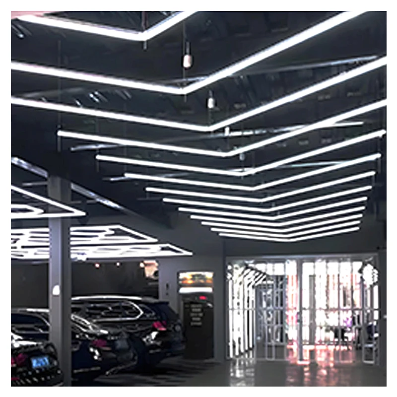 

Custom110-220V LED Frameless Arrow Pendant Ceiling Light V-shaped Hanging Lamp for Car Garage Workshop Gym