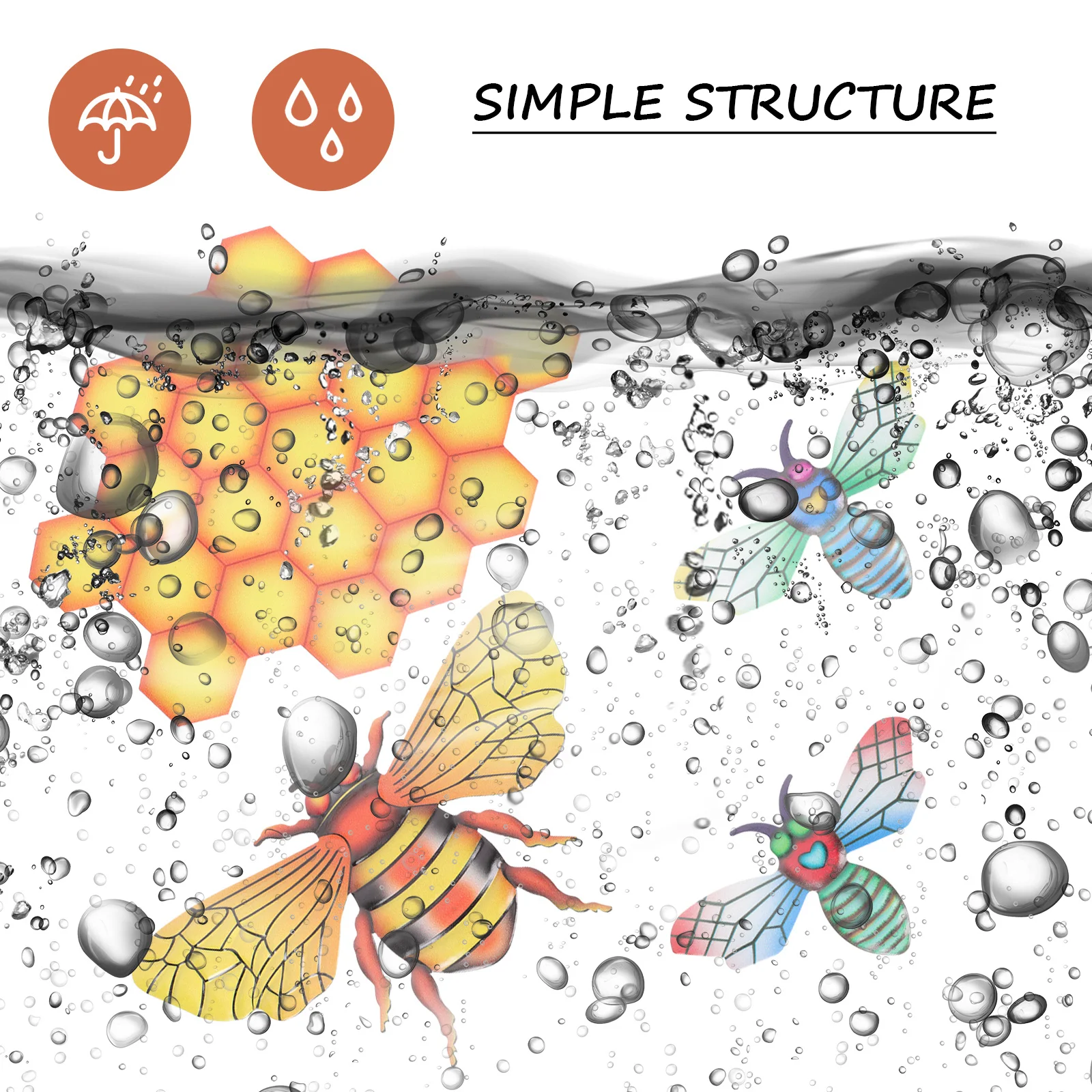 

Bee Hive Wall Decor Iron Art Pendant Honeycomb naments Shaped Bee modelling Sculptures Easy Clean Corrosion resistant Home Decor