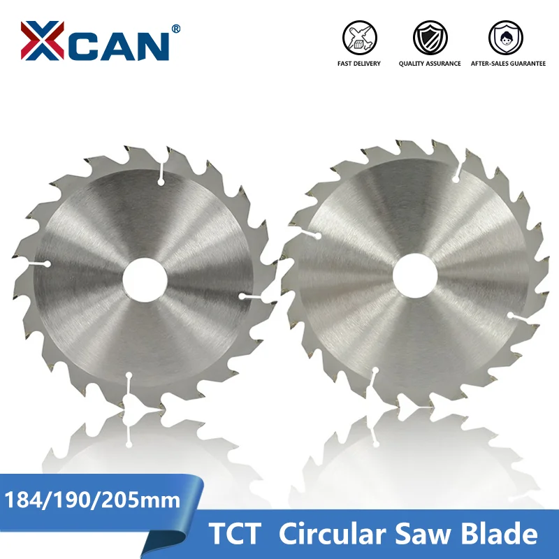 XCAN Circular Saw Blade Carbide Tipped Saw Blade For Wood Cutting TCT  Wood Cutting Disc Woodworking Tools 184 190 205mm 