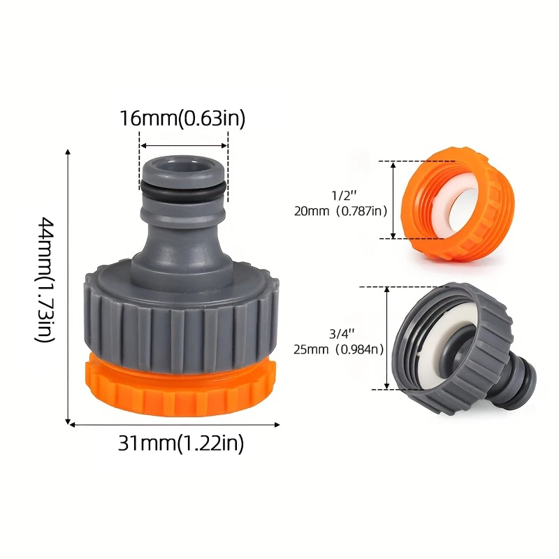 3/5/10 قطع من محولات الصنبور الأنثوية - تركيبات صنبور توصيل سريعة 1/2 بوصة و3/4 بوصة لأنظمة الحديقة/السقي