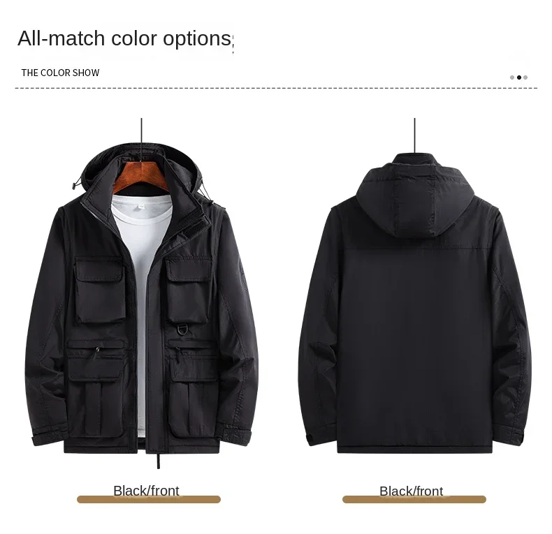 

Luxury Brand Men's Clothes Waterproof Windbreaker Autumn Jackets Winter Trekking Fishing Clothing Vest Hooded Coat Parka Bomber