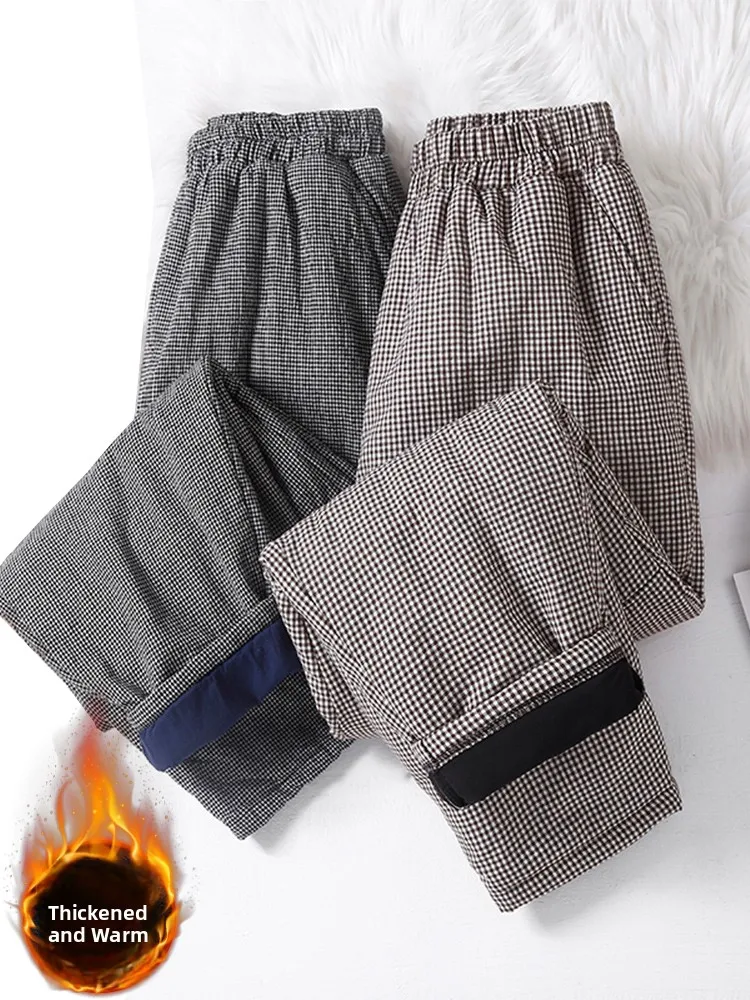 Thiened Warm Cotton Trousers Women's Loose id Cotton Linen Harlan Pants High Waist Long Pants Lantern Pants Cotton Filling