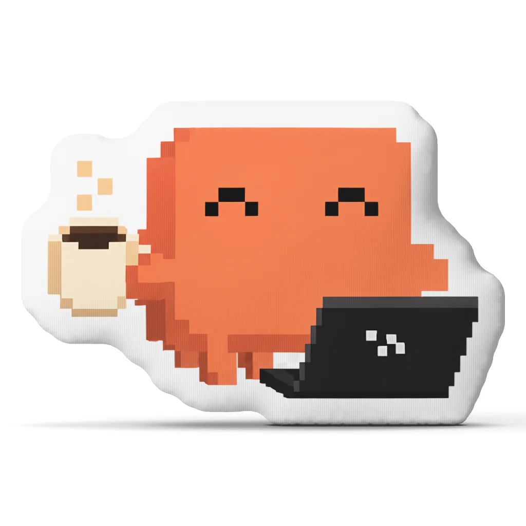 Pixel Claude Code Throw Pillow Cute Irregular Stuffed Cushion Sofa Accent Pillow for Game Room Home Decor