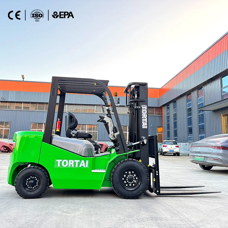 Best Value Tortai 2.5 Ton Diesel Forklift 4WD Two/Three Stage Mast Solid/Pneumatic Tire Mini Construction Forklift