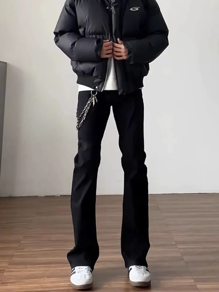 

Мужские джинсы Bla Fce с подкладкой, широкие, прямые, с легким расклешением, эластичные, для высоких мужчин, осенне-зимние, из денима