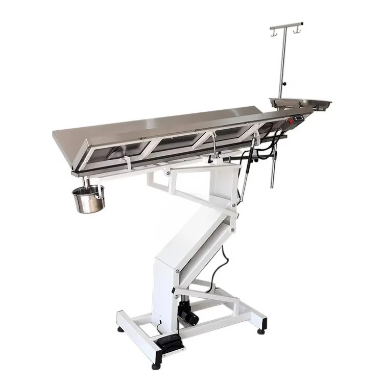 stainless steel animal operating table, electrically adjustable veterinary operating table, pet medical surgical equipment