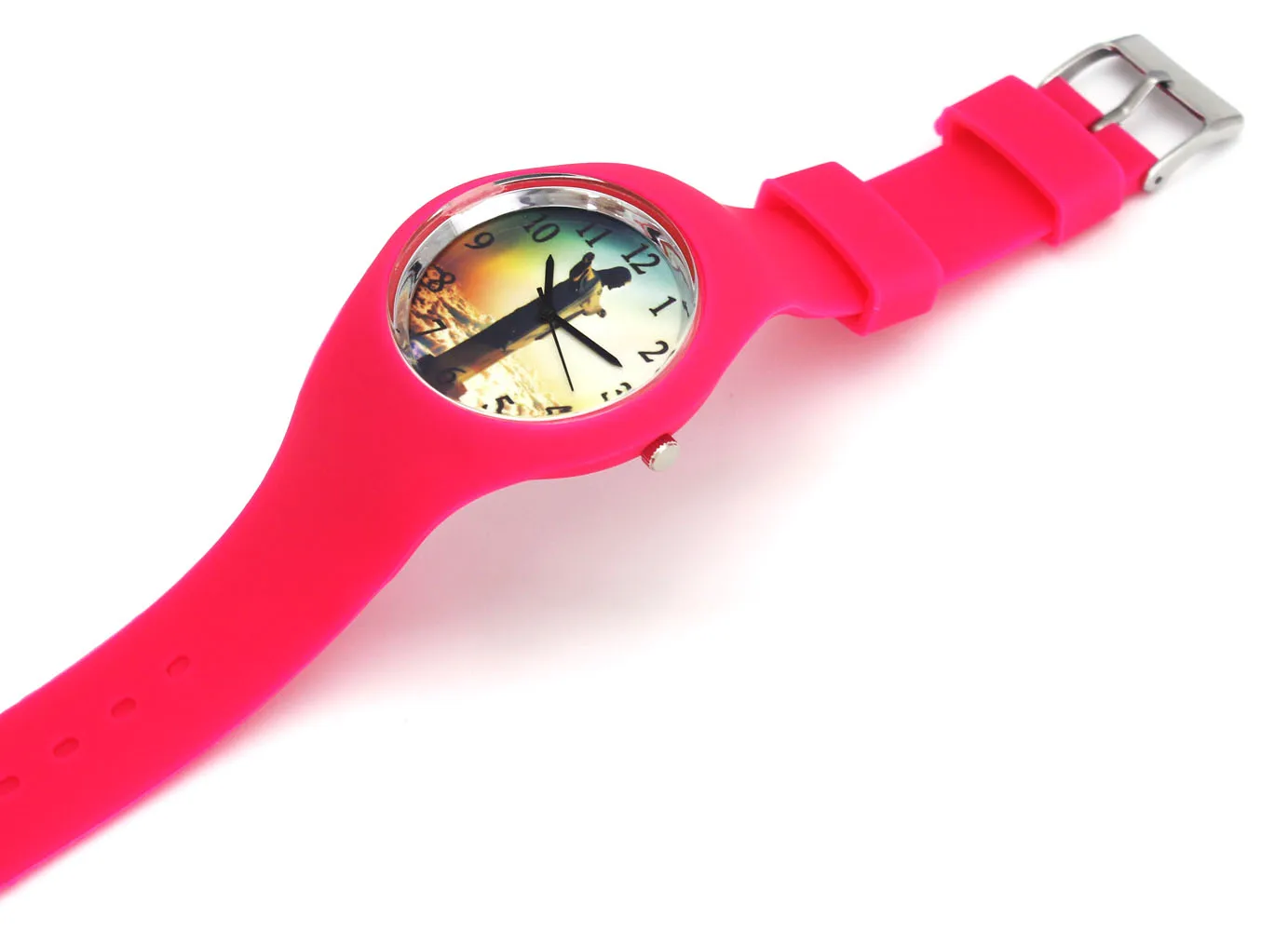 Jesus Christ Cross Brazil Crucifix Easter Day Gift Women Men Fashion Silicone Band Sport Quartz Wrist Watch