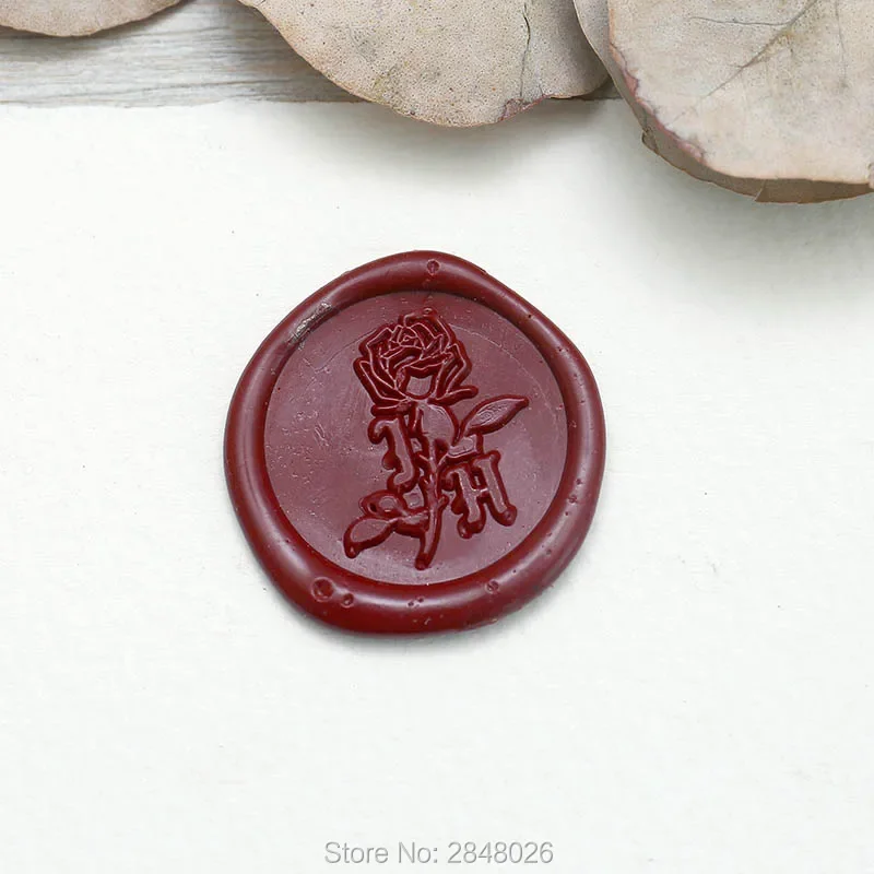 Custom Initials  with floral wedding wax ,Custom Wax Seal Stamp Kit,personalised wedding invitation s,wedding gift,