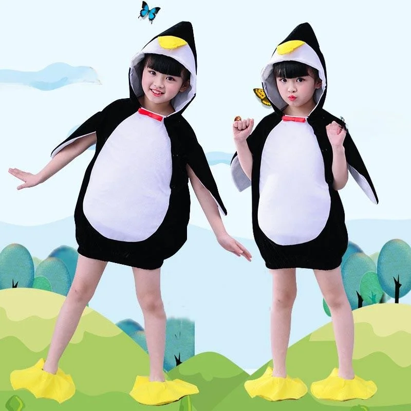 loween Children's Animal Performance Costume Cartoon Little Penguin Dance Performance Clothes for Kindergarten Boys