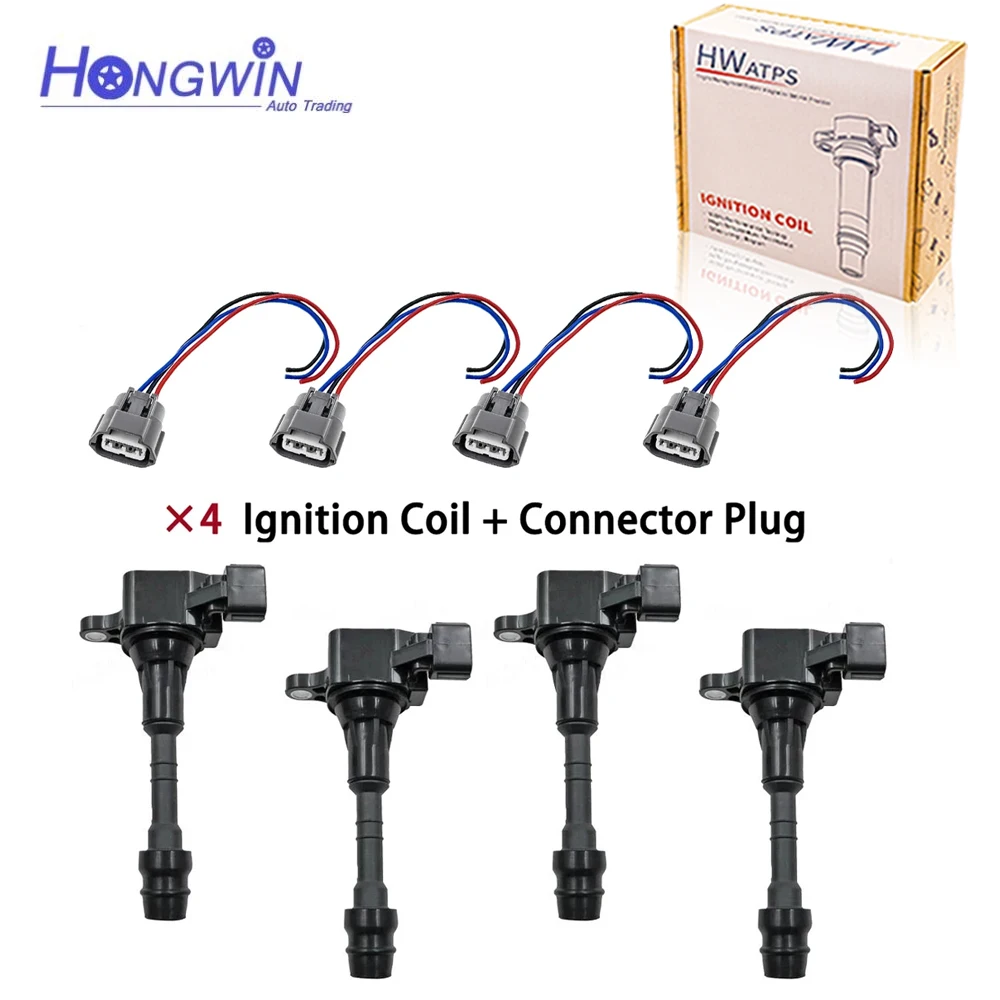 

4pcs Ignition Coil Wire Plug For Nissan Altima Frontier Maxima Murano 3.5 4.0 V6 224488J11C 22448-8J110,224488J110,22448 8J110