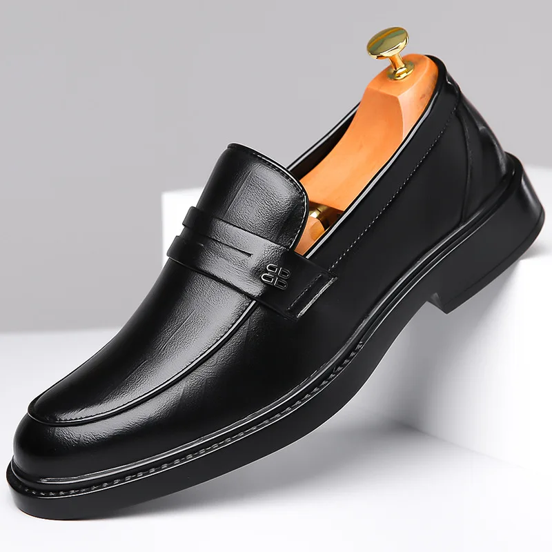 British Business Casual Leather Shoes for Men Spring Autumn Designer Fashion Loafers Male Solid Color Luxury Platform Shoes Man