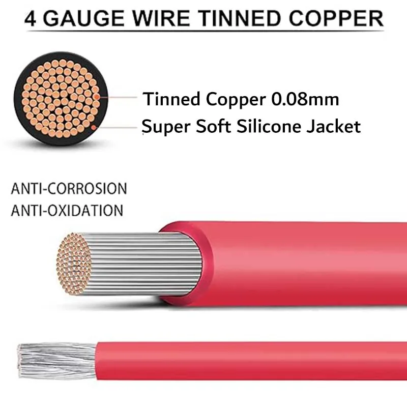 Cabo de silicone super macio 2 4 6 8 10 12 awg ac 600v/dc 3000v fio elétrico de alta tensão 1m 2m 3m 5m para holofote de bateria de carro