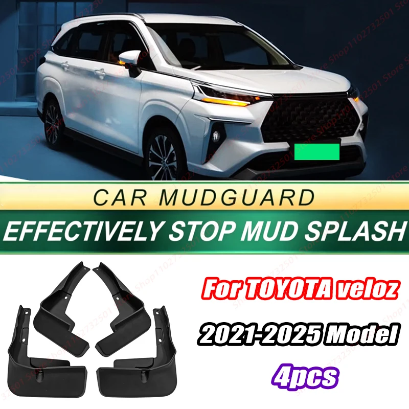 For TOYOTA veloz 2021-2025 Model 4PCS Front Rear Mud Flaps Splash Guards Fender Mudguards Auto Accessories