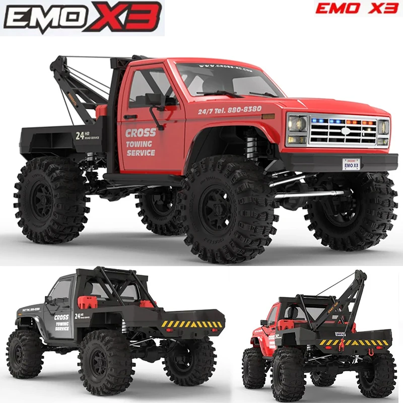 New Crossrc Emo X3 Northeastern Tigers 1/8 4x4 Rc Electric Remote Control Model Car Crawler Road Rescue Vehicle Rtr gift