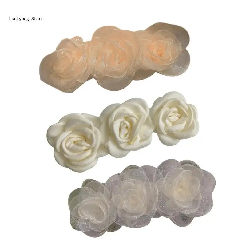 

Camellia Barrettes Hair Clip Women Hair Styling Tool Decorative Hair Clip 3PCS