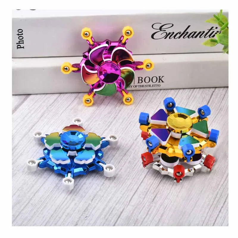 New Creative Dazzling Color Fingertip Gyro Toy Models Children's Stress Relief Toys Spinning Fingertip Gyro Gadgets Kids Gifts