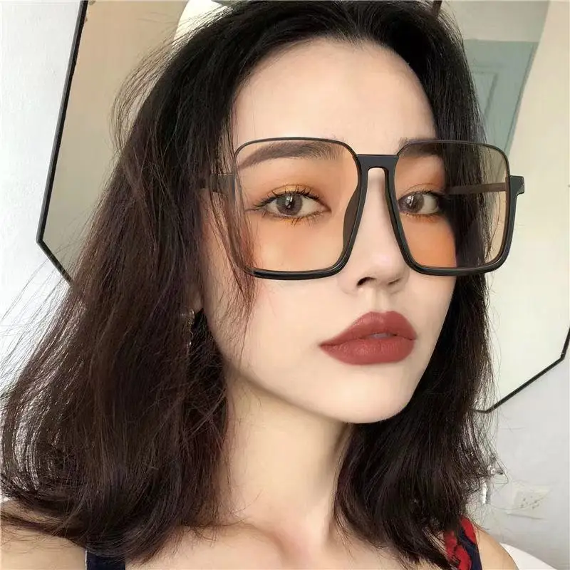 

Half-Rim Square Blue Light Glasses - Metal Slimming Computer Eyewear, Unisex Office Anti-Eye Strain
