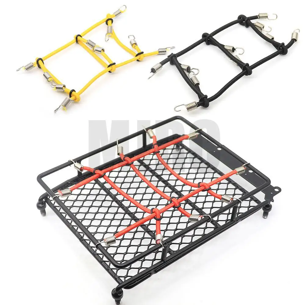 For Trax Trx-4 Axial Scx10 Net D90 Rc4wd 1:10 Rc Car New Elastic Luggage Net Car Roof Rack Storage Net With Hooks Rubber Band