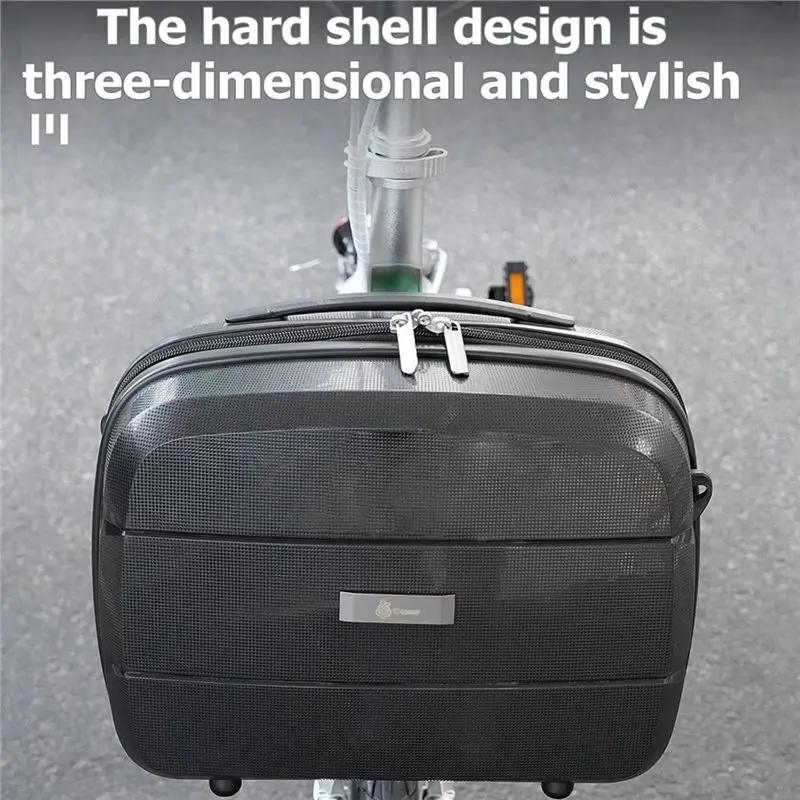 RTENTE-Bike Front Bag EVA Hard Shell Folding Design Quick Release Bicycle Handlebar Storage Basket For Brompton