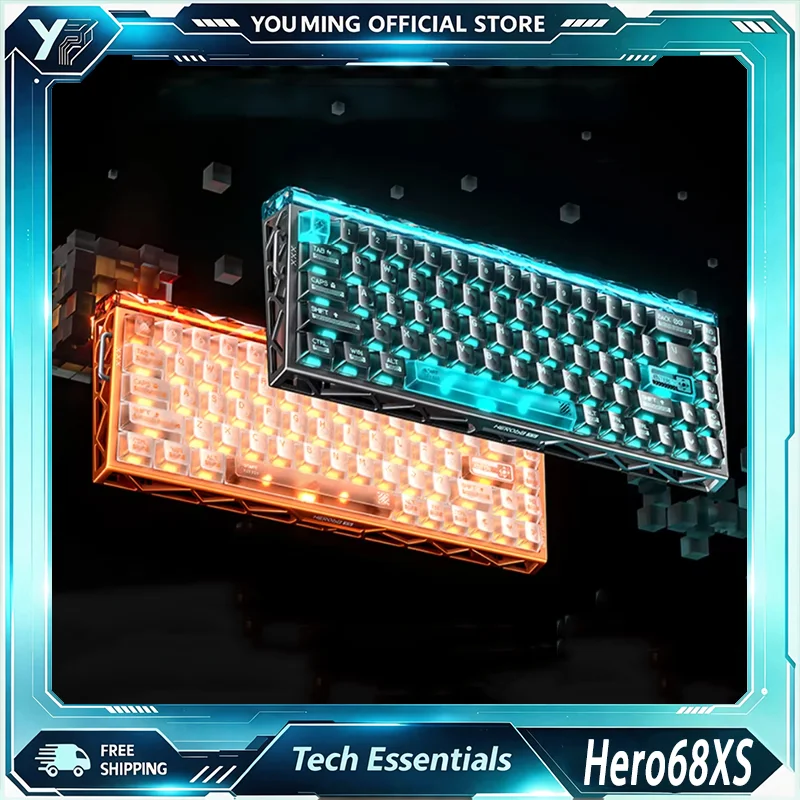 AULA Hero68XS Wireless Mechanical Keyboard 68‑Key Magnetic Switch Hot‑Swap RGB Backlit Tri‑Mode Gaming Keypad For PC Esports