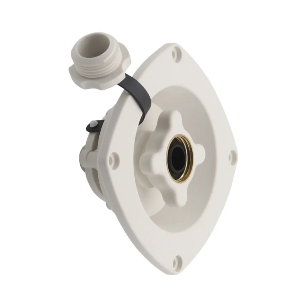 for rv Fresh Water Inlet Fitting with Chrome Finish Built-in Filter and Non-return Valve for 3/4 inch Hose and 1/2 NPT