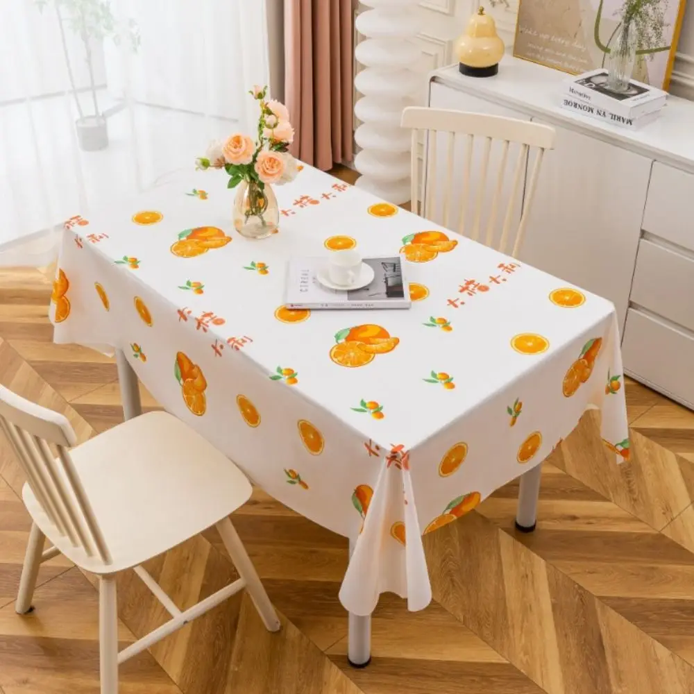 Portable Colorful Print Table Cloth PEVA Thickened Tablecloth Waterproof Oil-proof Moisture Festival Party Table Cover Table