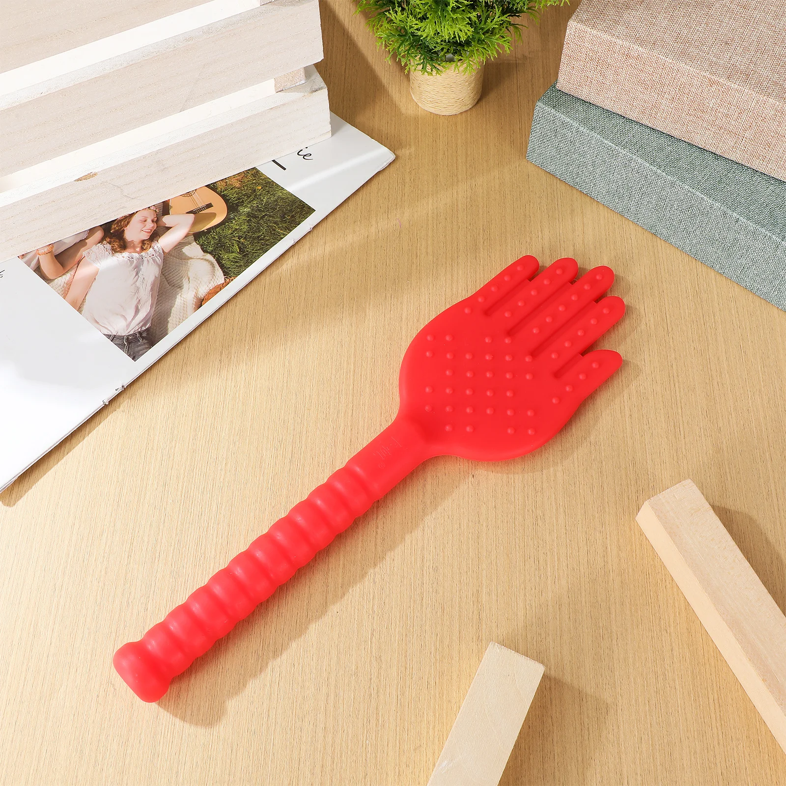 Martillo de salud de plástico, diseño con forma de palma de murciélago para masaje, terapia de acupuntura corporal, alivia la fatiga, mejora la circulación del cuello trasero