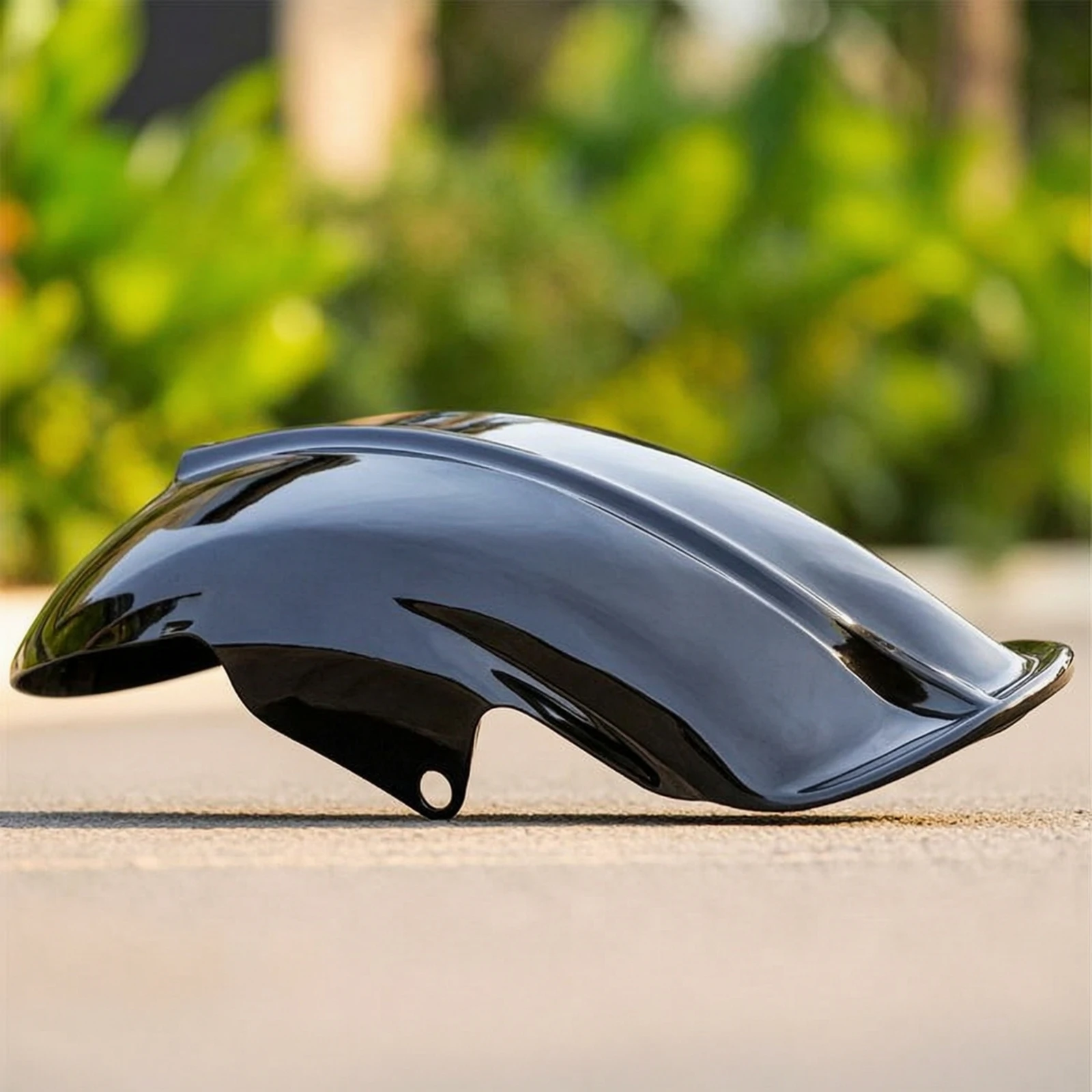Motorcycle Rear Mudguard Glossy Rear Motorcycle Mudguard Curved Black