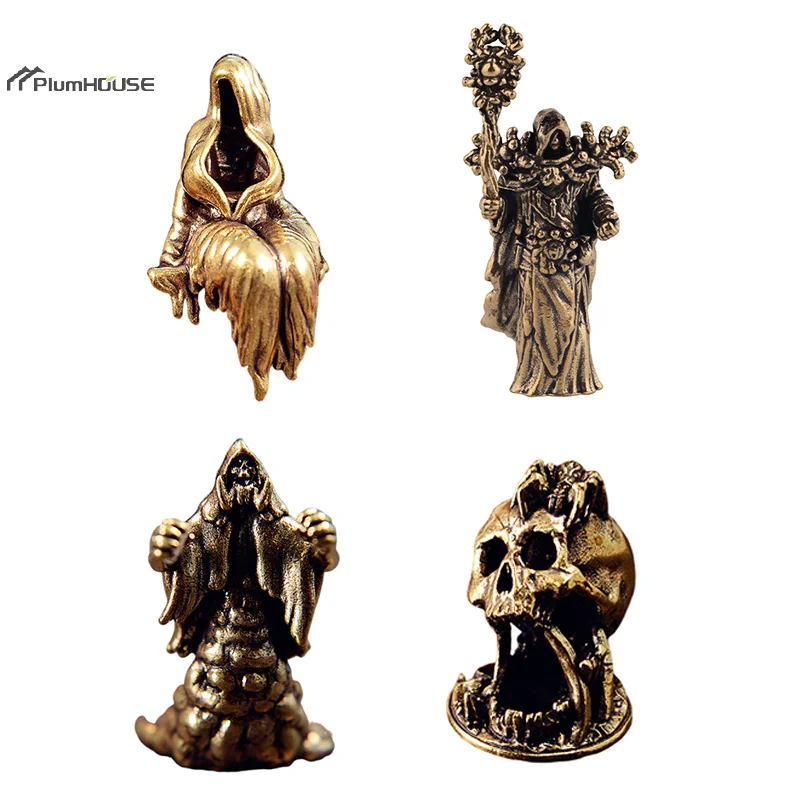 خمر النحاس شبح آلهة تمثال الهيكل العظمي ماج تمثال منضدية زخرفة مصغرة هالوين ديكور المنزل الحرف هدية #5
